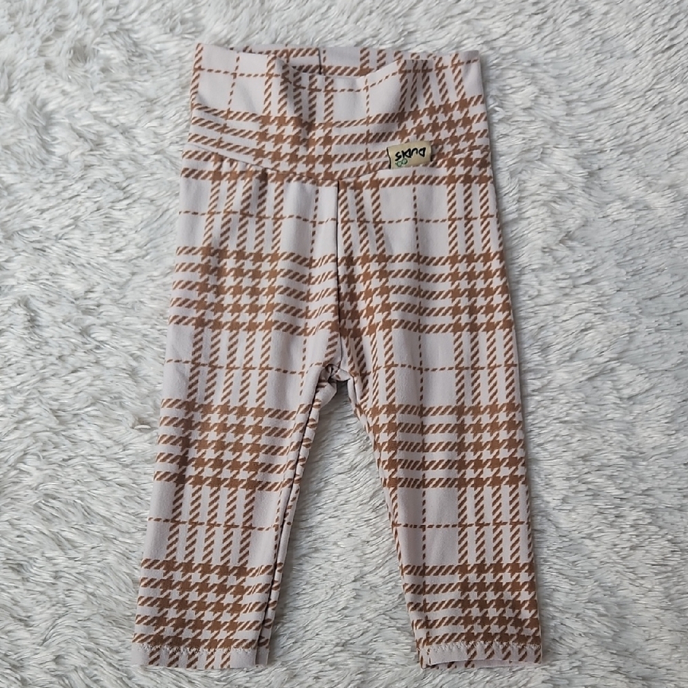 Stylish Baby Plaid Leggings - Brown